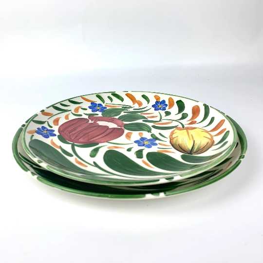 Wade England vintage hand painted collectible plates stacked