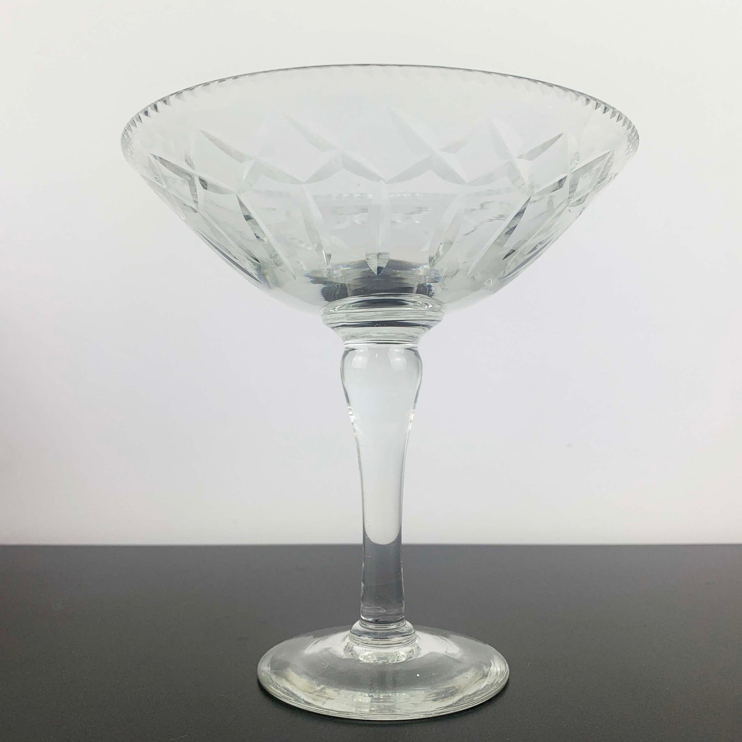 Webb Corbett Crystal Diamond Cut Compote