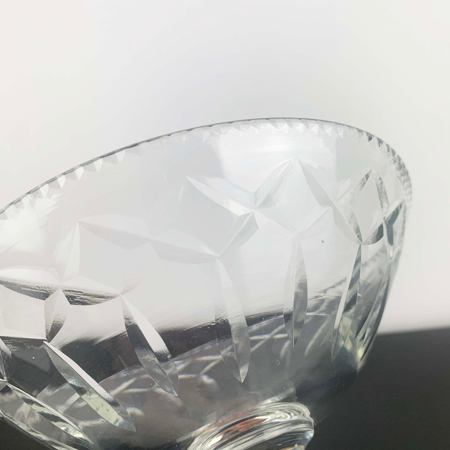 Webb Corbett Crystal Diamond Cut Compote