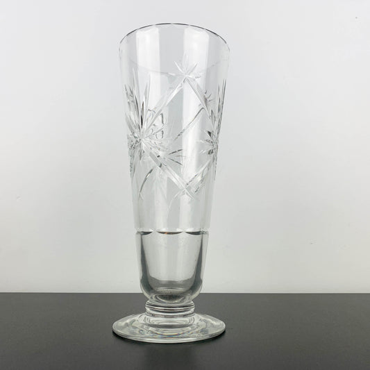 Webb Corbett Crystal Star Cut Footed Vase