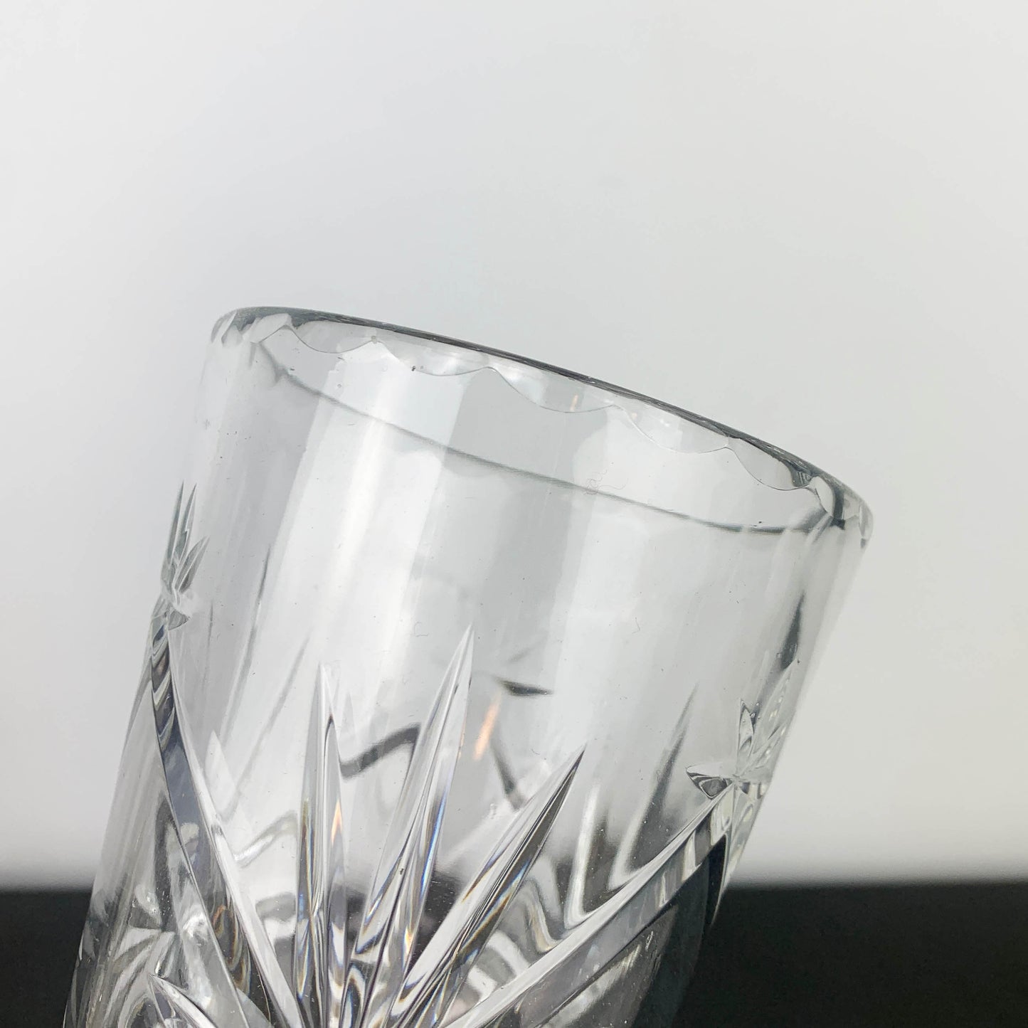 Webb Corbett Crystal Star Cut Footed Vase