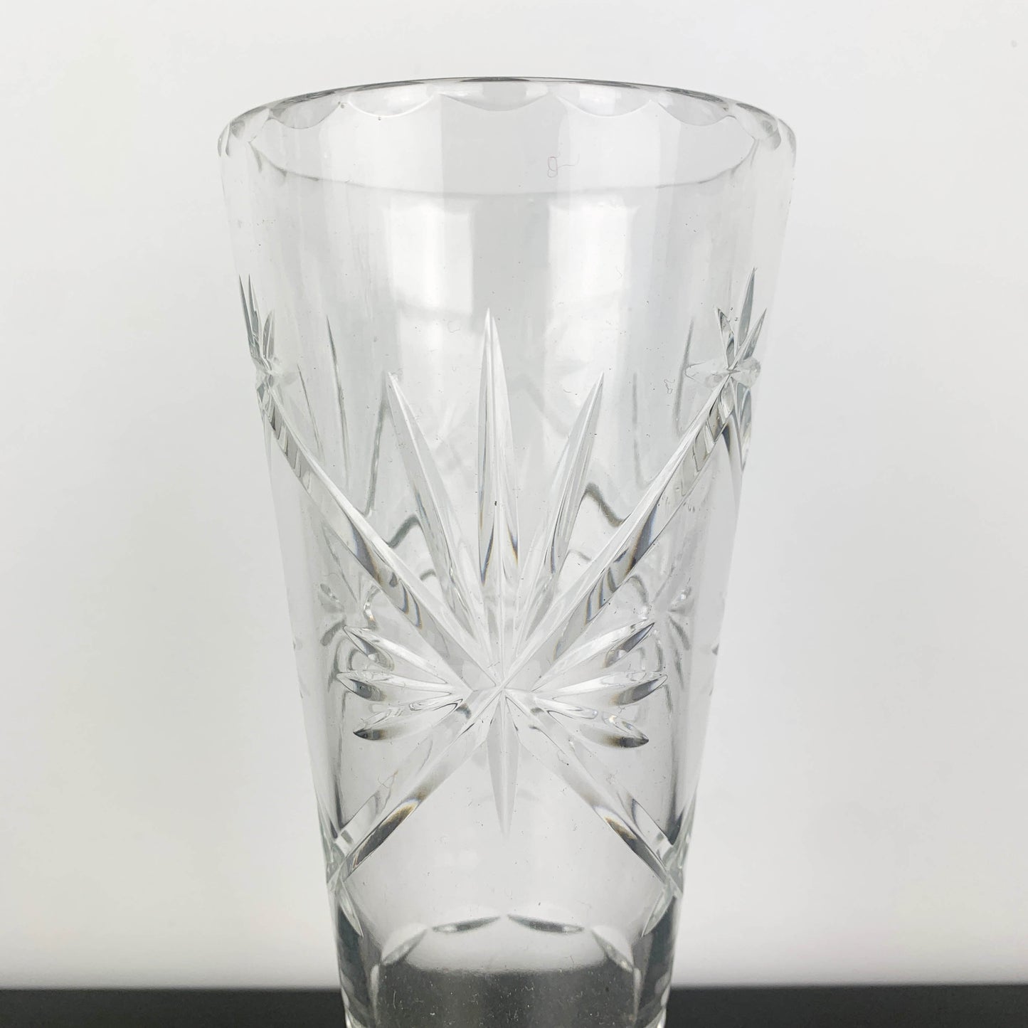 Webb Corbett Crystal Star Cut Footed Vase