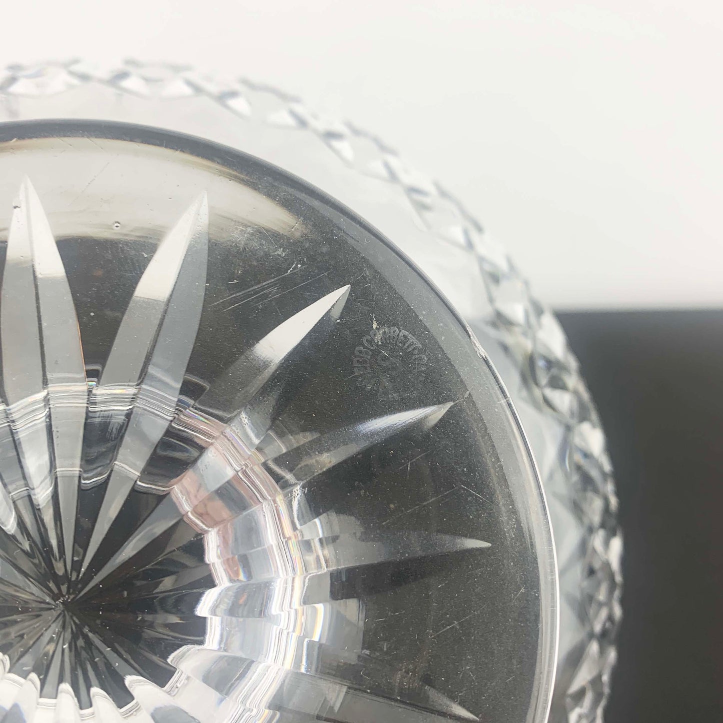 Webb Corbett Crystal Diamond Cut Pedestal Bowl