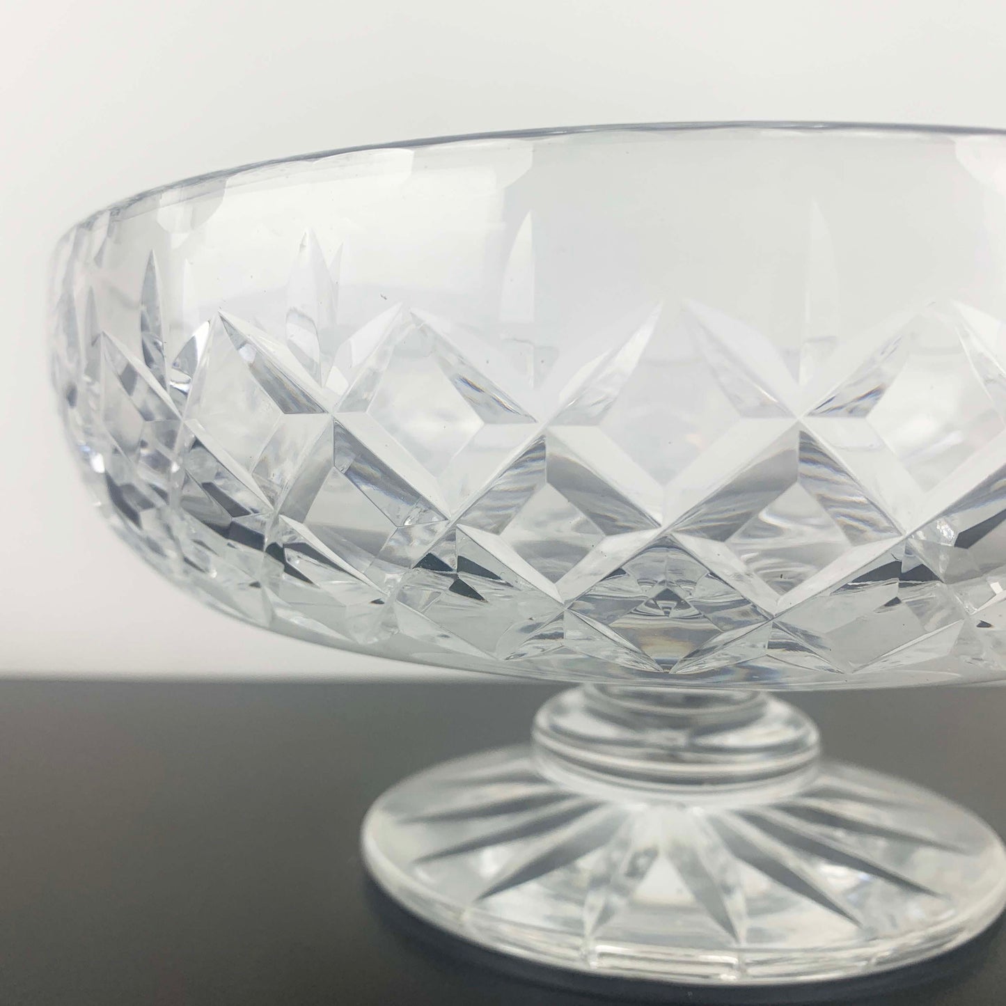 Webb Corbett Crystal Diamond Cut Pedestal Bowl
