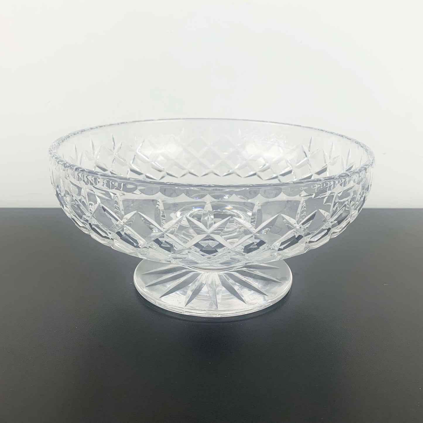 Webb Corbett Crystal Diamond Cut Pedestal Bowl