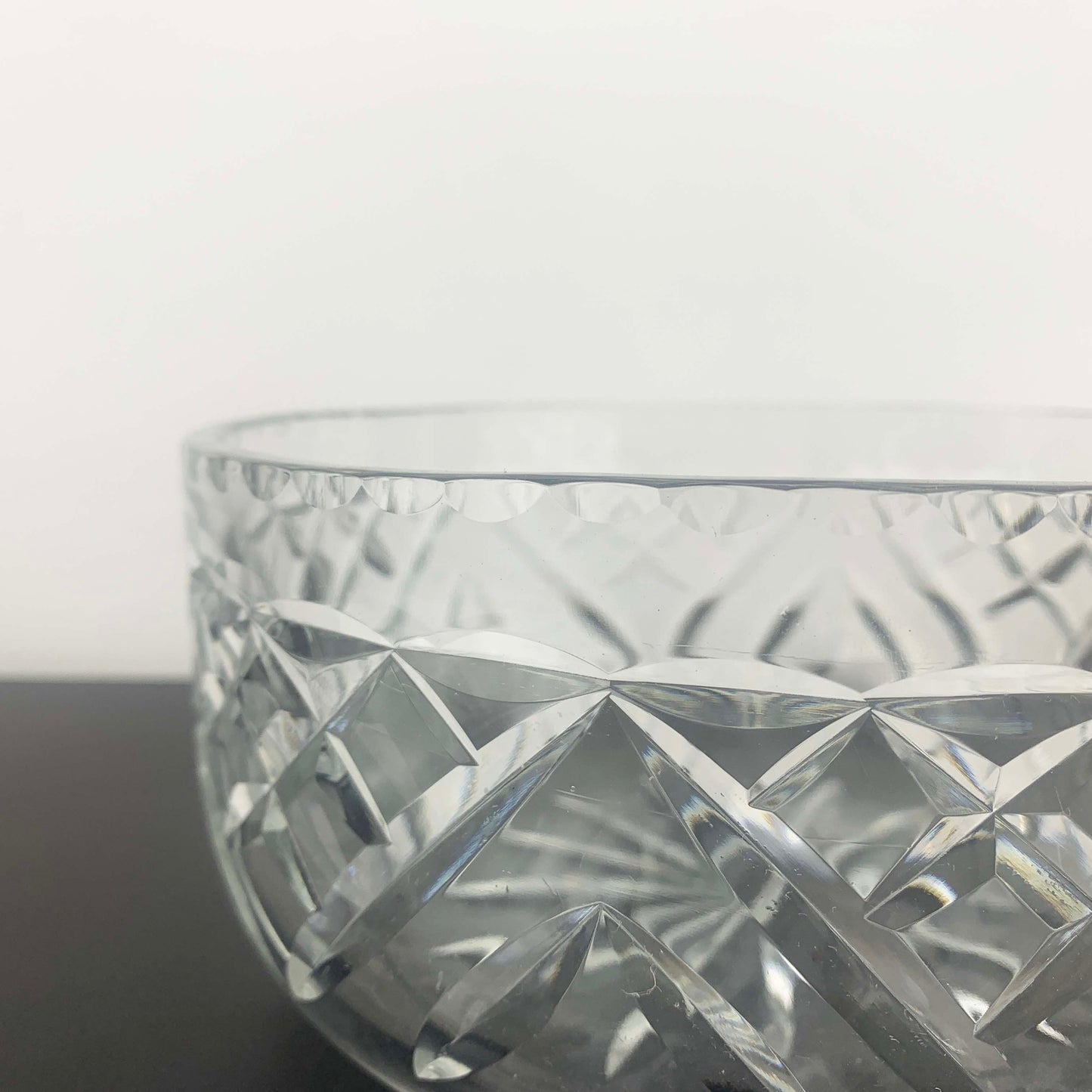 Webb Corbett Crystal Diamond Cut Salad Bowl