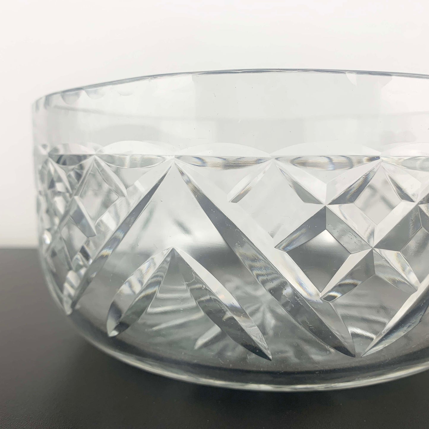 Webb Corbett Crystal Diamond Cut Salad Bowl