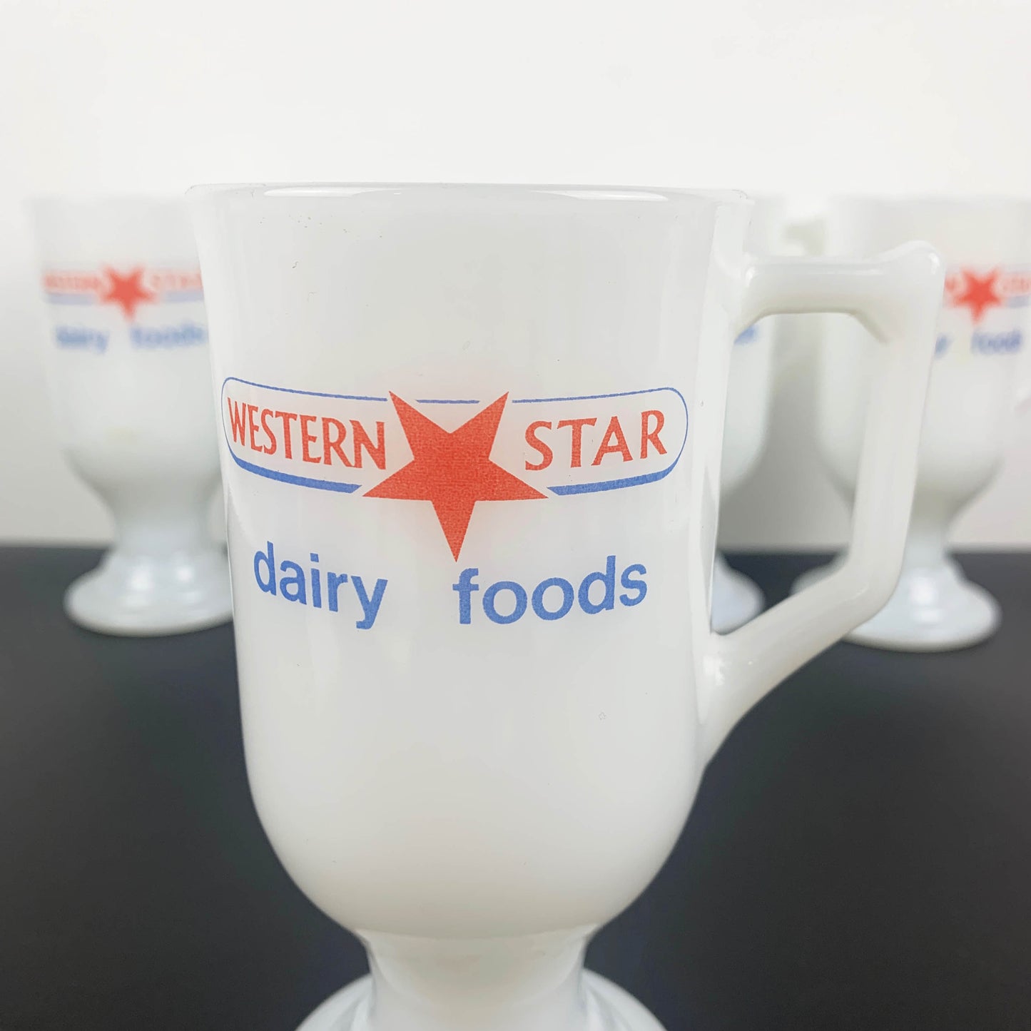 Western Star Dairy Opal Glass Promotional Mug Set