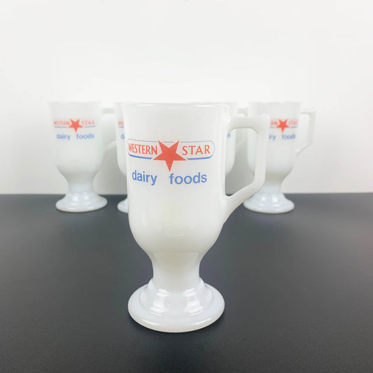 Western Star Dairy Opal Glass Promotional Mug Set