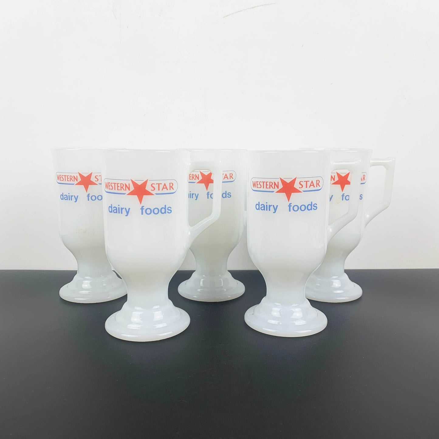 Western Star Dairy Opal Glass Promotional Mug Set