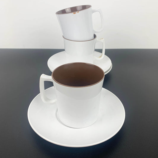 Bessemer Australia Melamine Cup and Saucer Sets - White