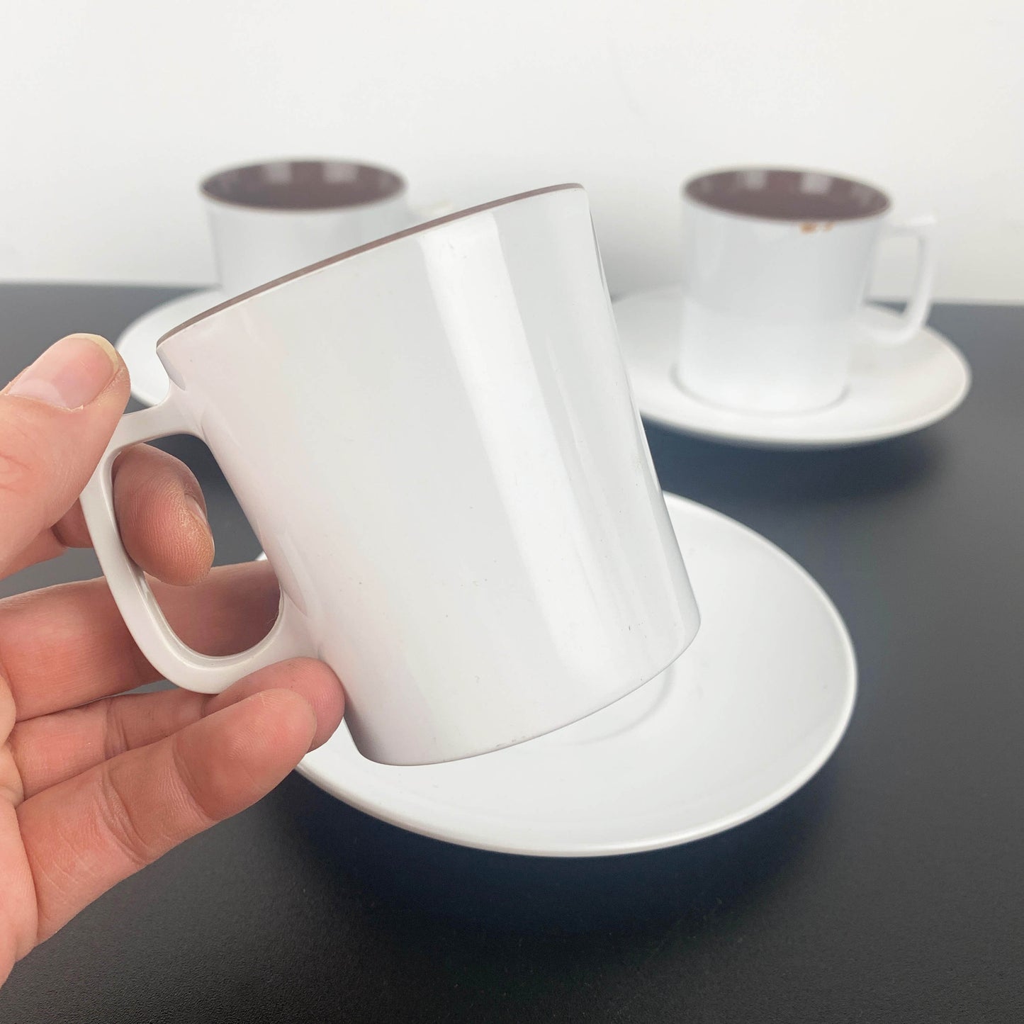 Bessemer Australia Melamine Cup and Saucer Sets - White