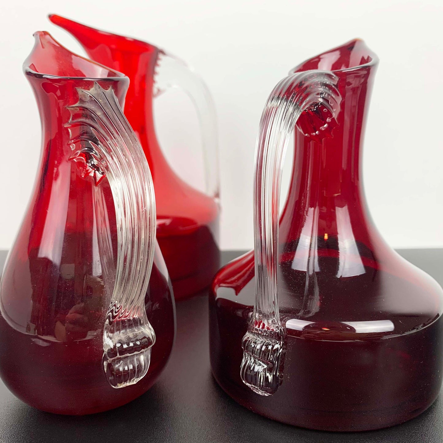 Whitefriars Ruby Red Jug Collection by Geoffrey Baxter