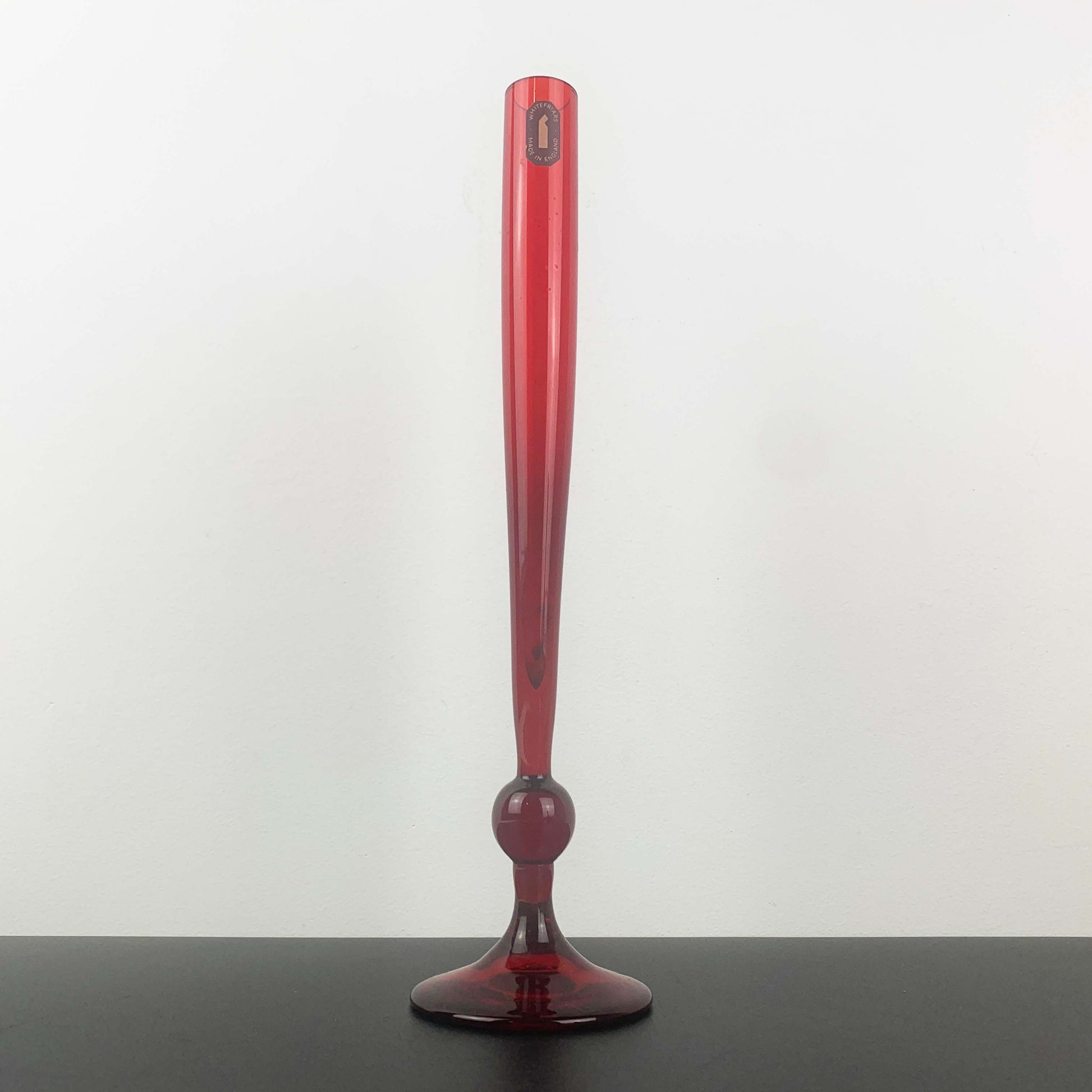 Whitefriars England red specimen vase