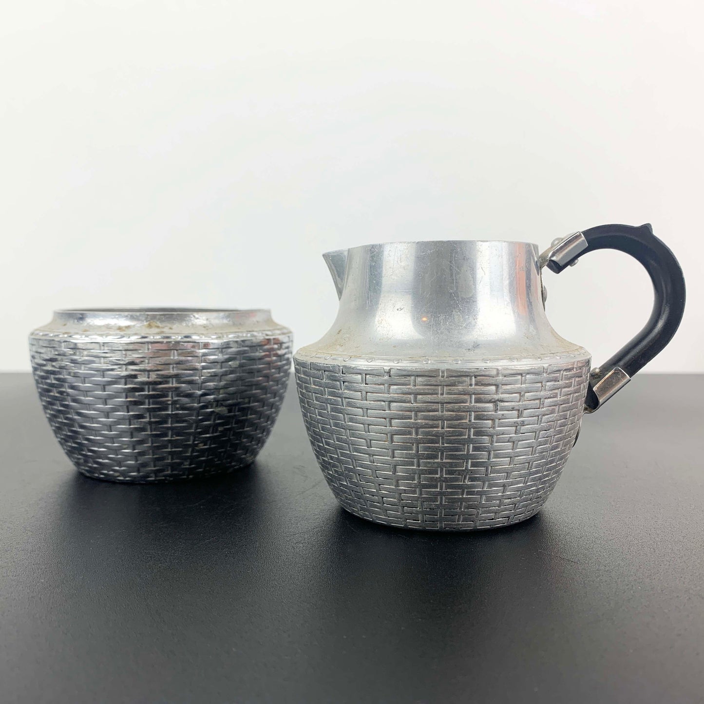 Wikka Ware Sugar Bowl and Creamer Set