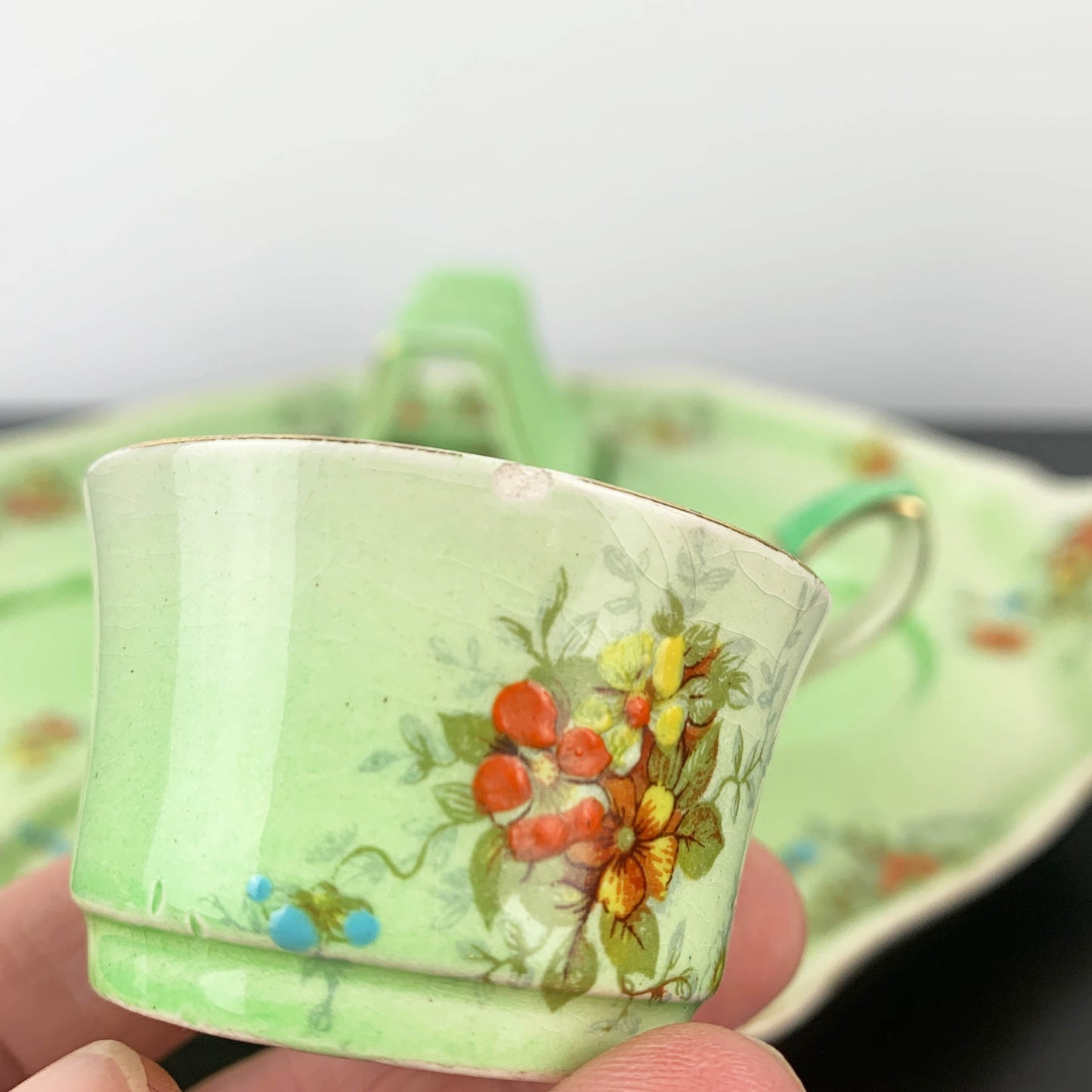 Royal Winton Green Floral Breakfast Set