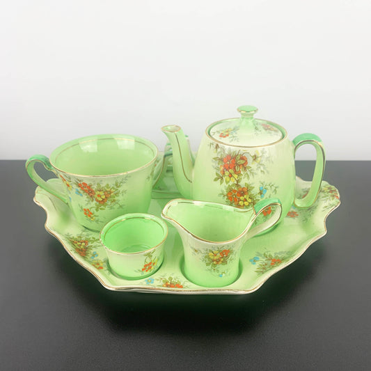 Royal Winton Green Floral Breakfast Set