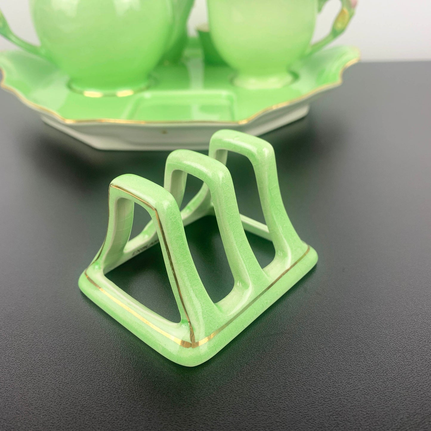 Royal Winton Green Rosebud Breakfast Set