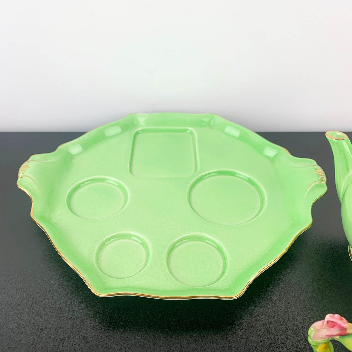 Royal Winton Green Rosebud Breakfast Set