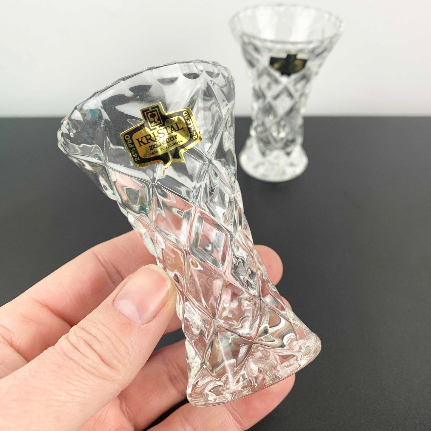 Zajecar Crystal Dressing Table Bud Vase Set
