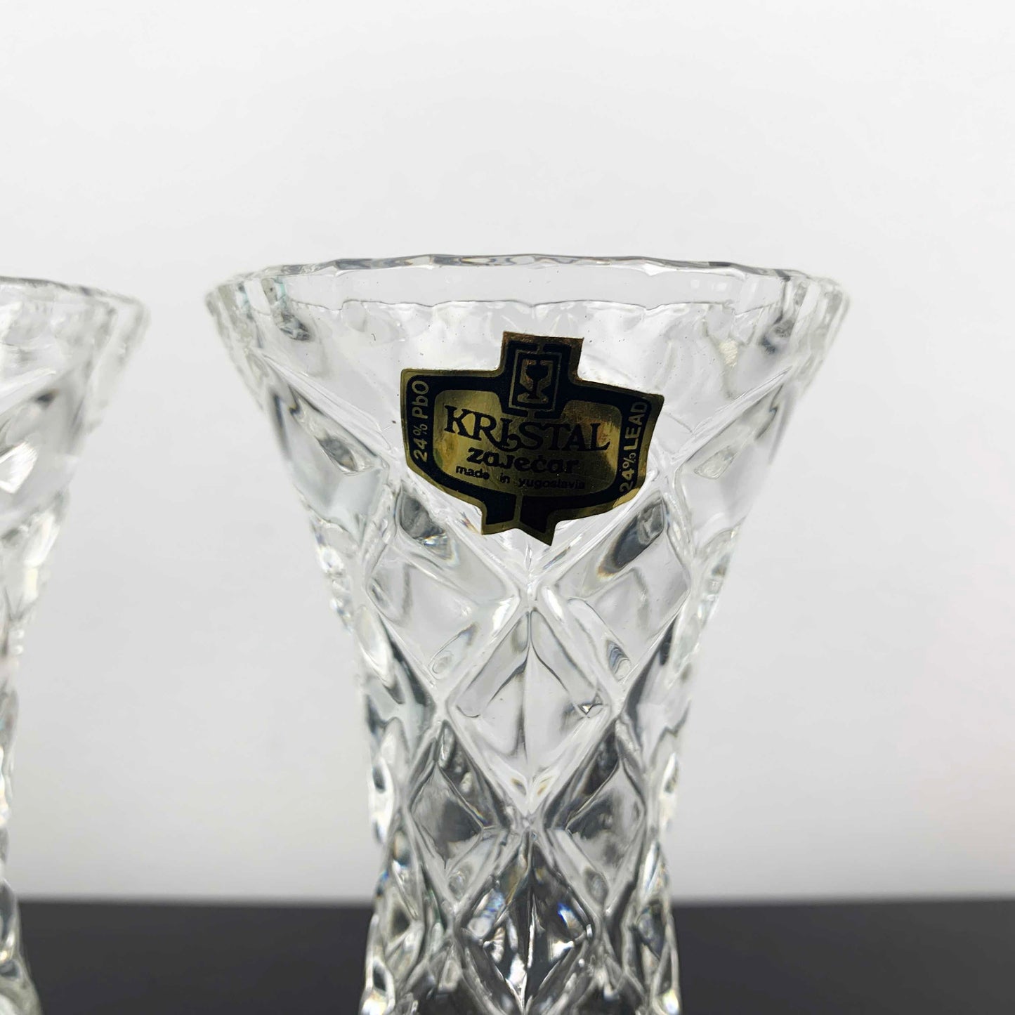Zajecar Crystal Dressing Table Bud Vase Set